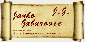 Janko Gaburović vizit kartica